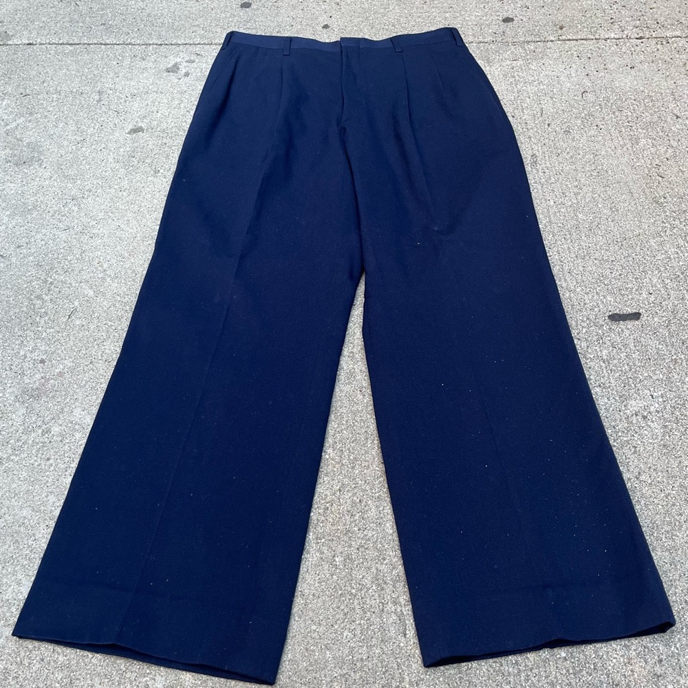 Vintage wide leg navy trousers